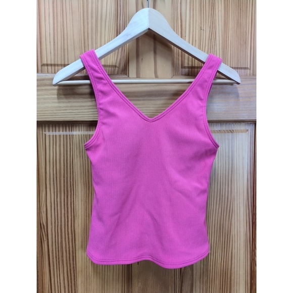 L.L. Bean Other - Vtg Canada Pink LL Bean Size 4 Regular Swim Tankini Suit Top Ribbed Shelf Bra